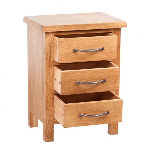 Nightstand With 3 Drawers 40x30x54 Cm Solid Oak Wood Image 4