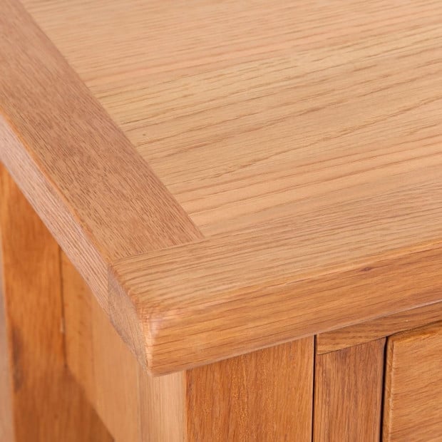 Console Table With 2 Drawers 83x30x73 Cm Solid Oak Wood Image 2