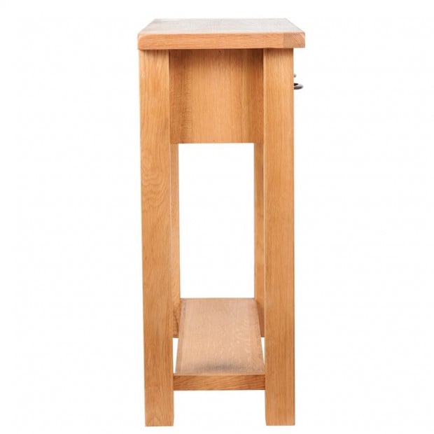 Console Table With 2 Drawers 83x30x73 Cm Solid Oak Wood Image 5