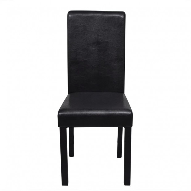 Dining Chairs 4 Pcs Black Faux Leather Image 2