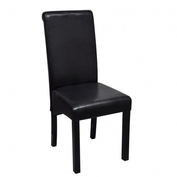 Dining Chairs 4 Pcs Black Faux Leather Image 3