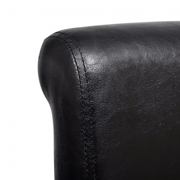 Dining Chairs 4 Pcs Black Faux Leather Image 4