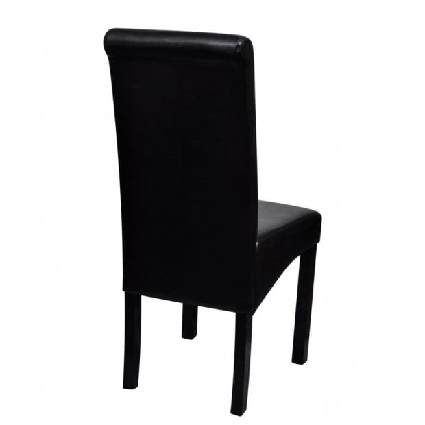 Dining Chairs 4 Pcs Black Faux Leather Image 5