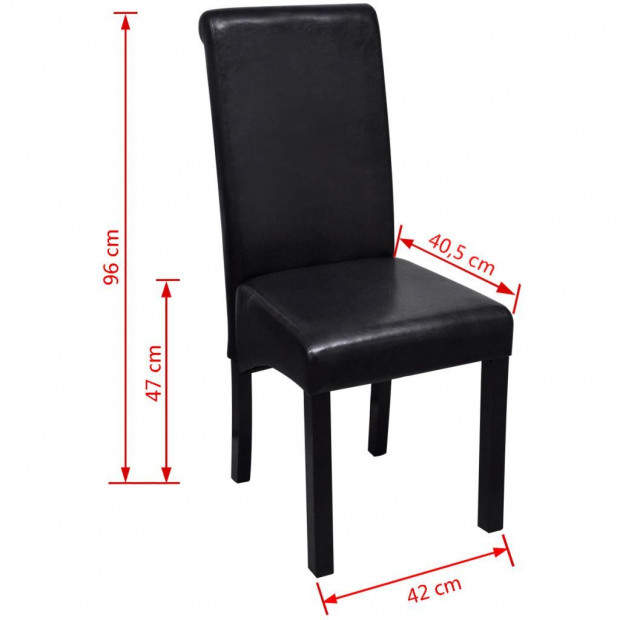 Dining Chairs 4 Pcs Black Faux Leather Image 6