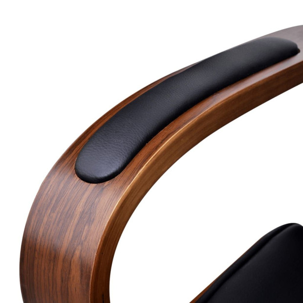 Swivel Office Chair With Headrest Bentwood Artificial Leather Image 4
