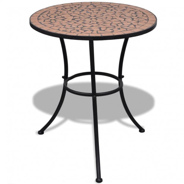 3 Piece Bistro Set Ceramic Tile Terracotta Image 2