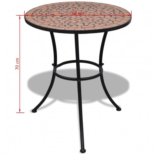 3 Piece Bistro Set Ceramic Tile Terracotta Image 11