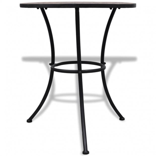 3 Piece Bistro Set Ceramic Tile Terracotta Image 3