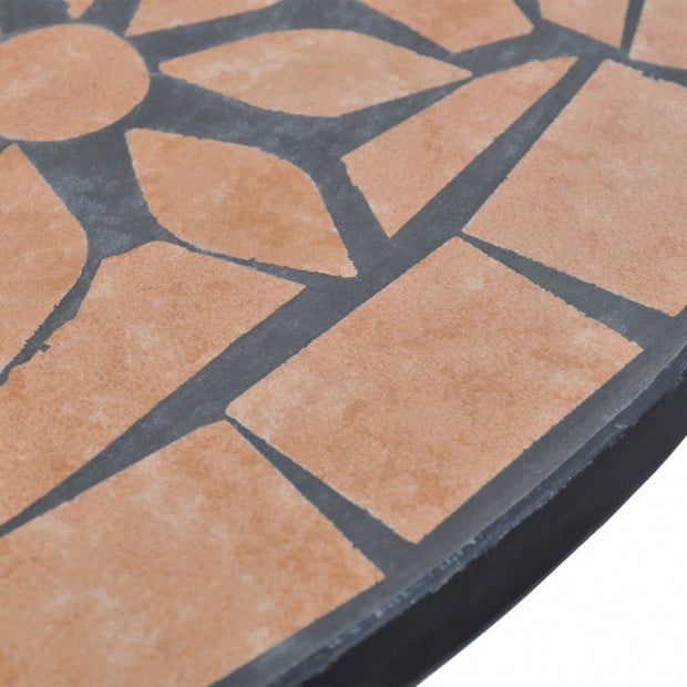 3 Piece Bistro Set Ceramic Tile Terracotta Image 5