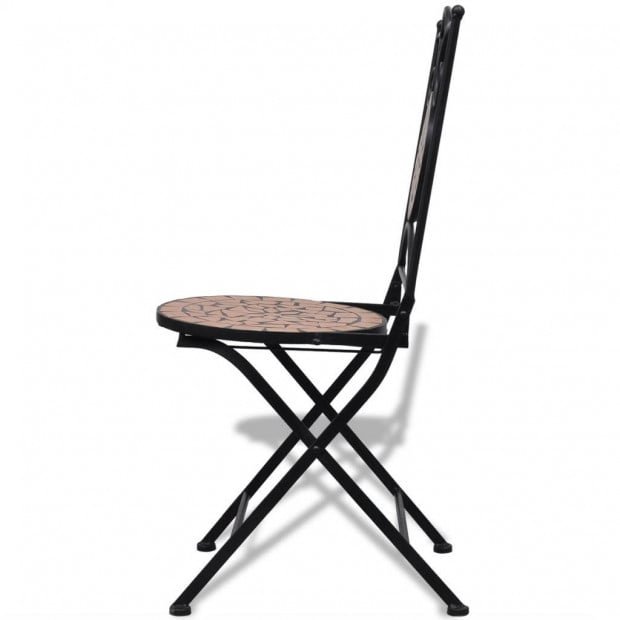 3 Piece Bistro Set Ceramic Tile Terracotta Image 7