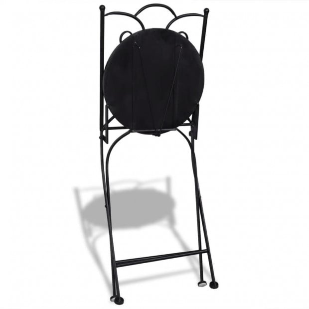 3 Piece Bistro Set Ceramic Tile Black And White Image 6