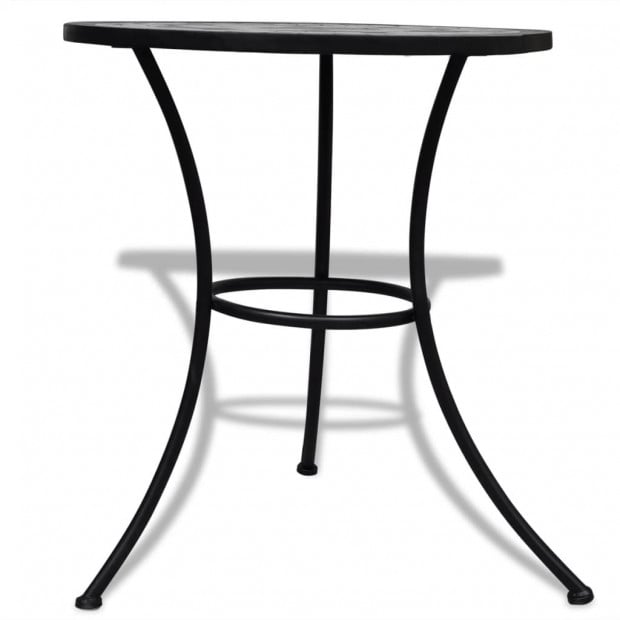 3 Piece Bistro Set Ceramic Tile Black And White Image 10