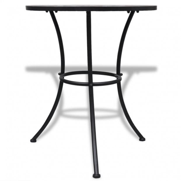 3 Piece Bistro Set Ceramic Tile Terracotta And White Image 3