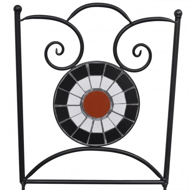 3 Piece Bistro Set Ceramic Tile Terracotta And White Image 8