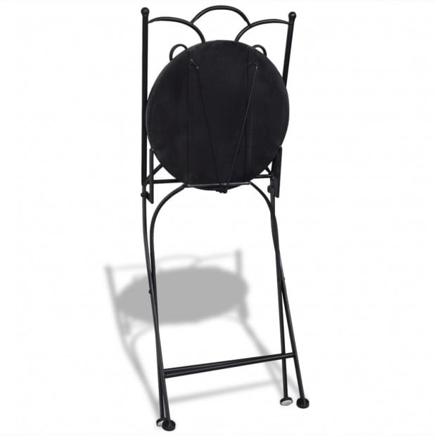 3 Piece Bistro Set Ceramic Tile Terracotta And White Image 10