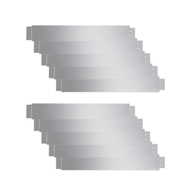 Set Of 10 Flexible Lawn Fence Galvanised Steel 100 X 14 Cm Image 2