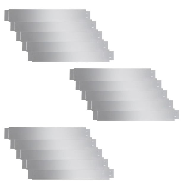 Set Of 15 Flexible Lawn Fence Galvanised Steel 100 X 14 Cm Image 2