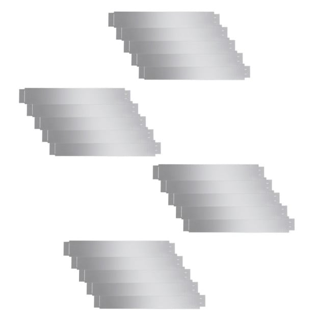 Set Of 20 Flexible Lawn Fence Galvanised Steel 100 X 14 Cm Image 2