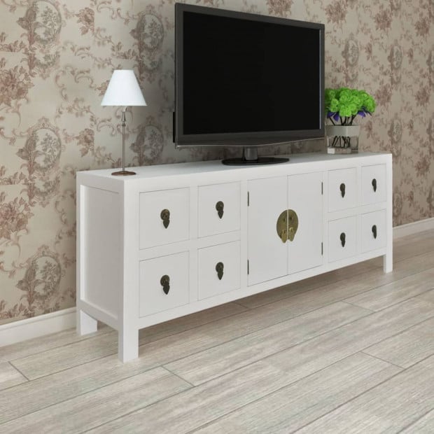 Wooden Sideboard Asian Style With 8 Drawers And 2 Doors Image 4