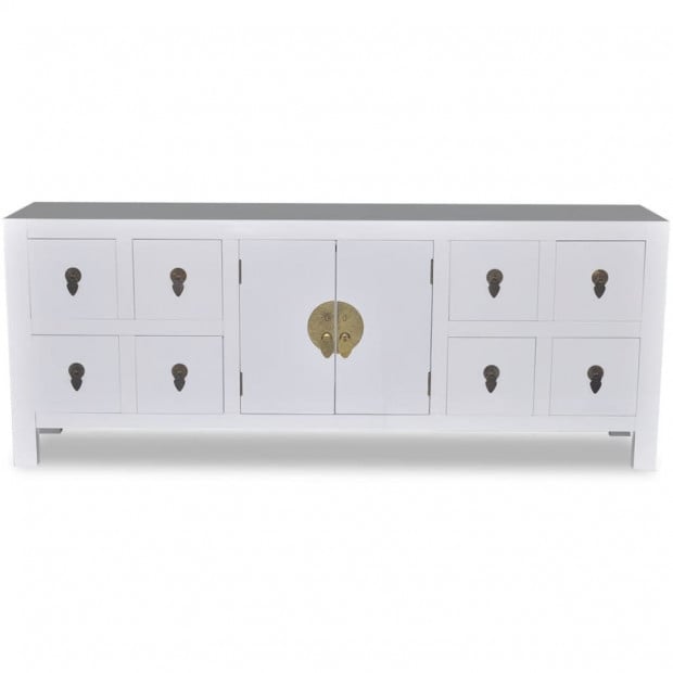 Wooden Sideboard Asian Style With 8 Drawers And 2 Doors Image 6