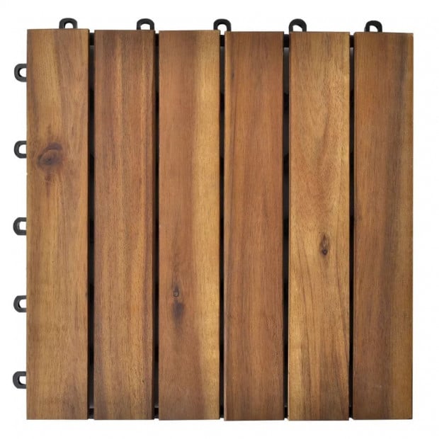 Decking Tiles Vertical Pattern 30 X 30 Cm Acacia Set Of 20 Image 4