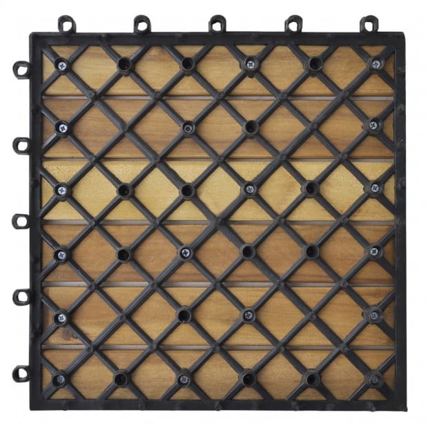 Decking Tiles Vertical Pattern 30 X 30 Cm Acacia Set Of 20 Image 5