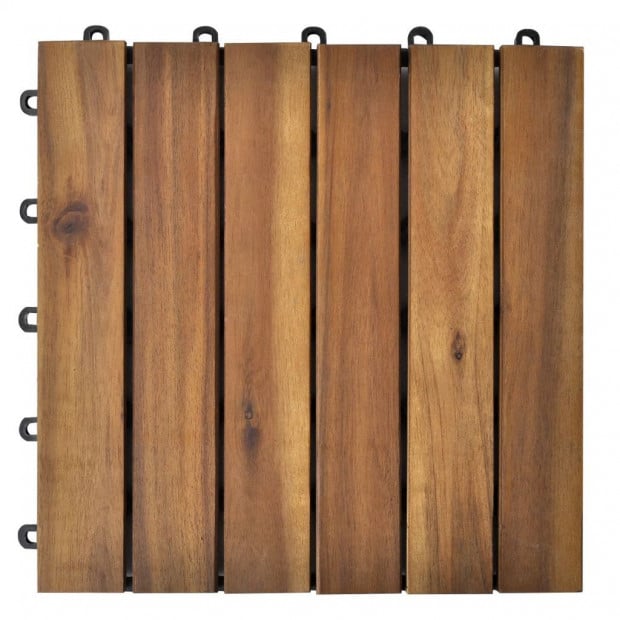Decking Tiles Vertical Pattern 30 X 30 Cm Acacia Set Of 30 Image 4