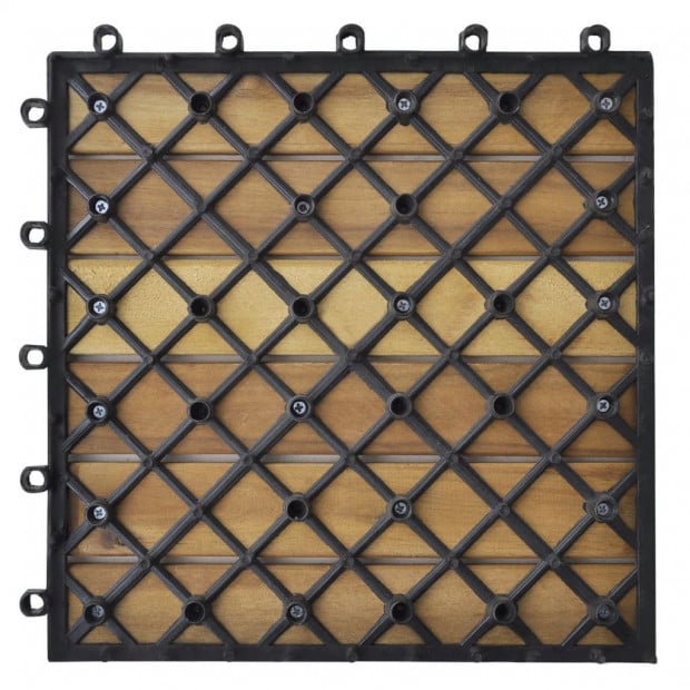 Decking Tiles Vertical Pattern 30 X 30 Cm Acacia Set Of 30 Image 5