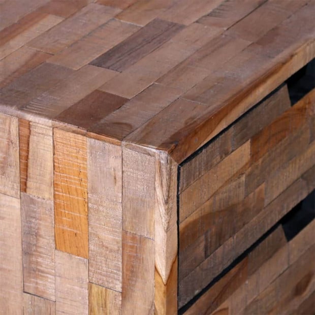 Nightstand With 2 Drawers Reclaimed Teak Wood Image 8