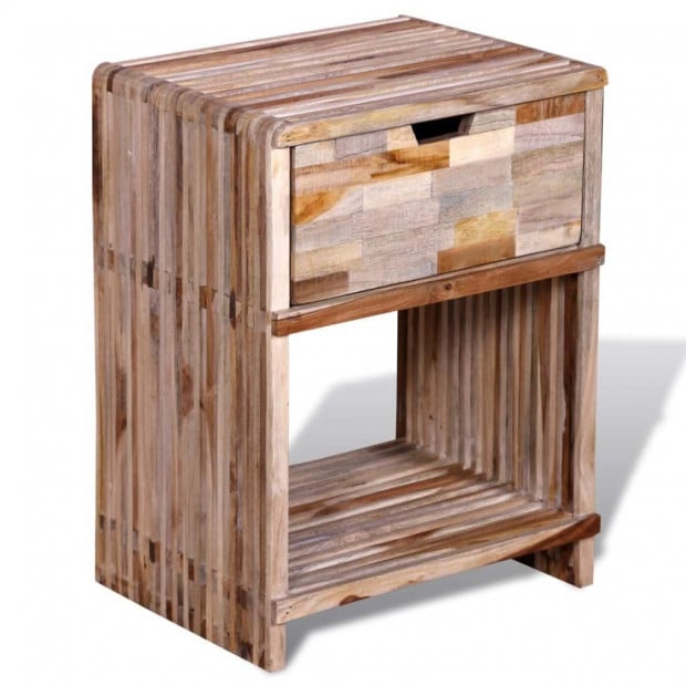 Nightstand With Drawer Reclaimed Teak Wood Image 4