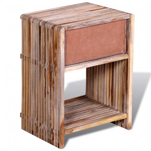Nightstand With Drawer Reclaimed Teak Wood Image 7