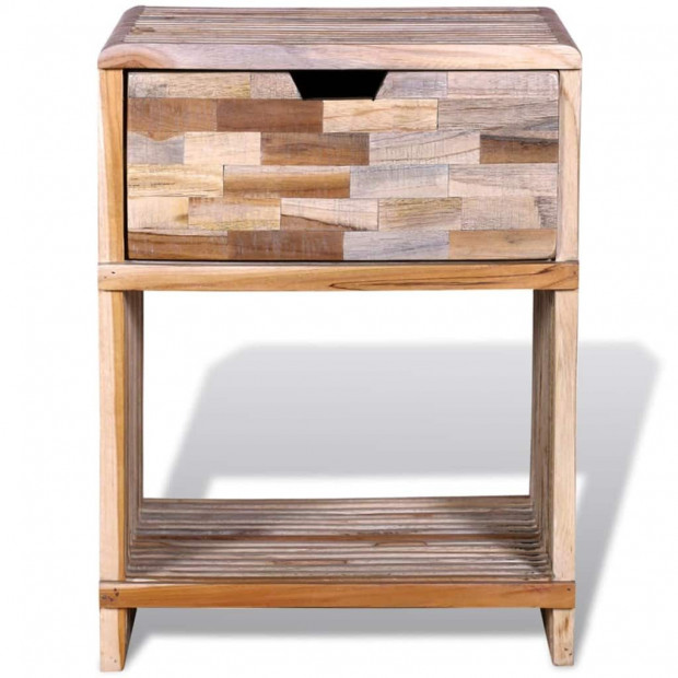 Nightstand With Drawer Reclaimed Teak Wood Image 8