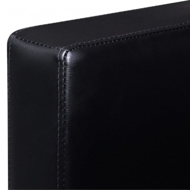 Sectional Sofa 3-seater Artificial Leather Black Image 7