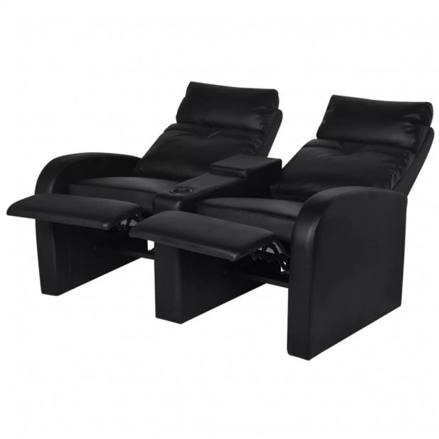 Recliner 2-seat Artificial Leather Black Image 4