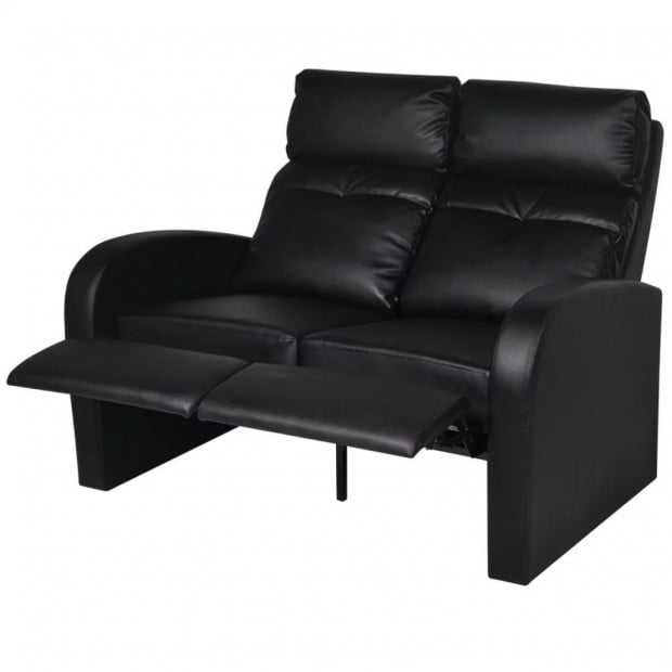 Recliner 2-seat Artificial Leather Black Image 3