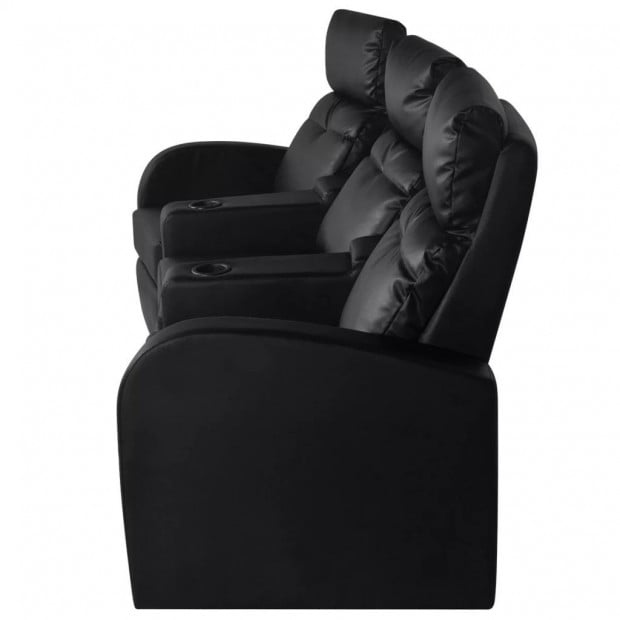 Recliner 3-seat Artificial Leather Black Image 4
