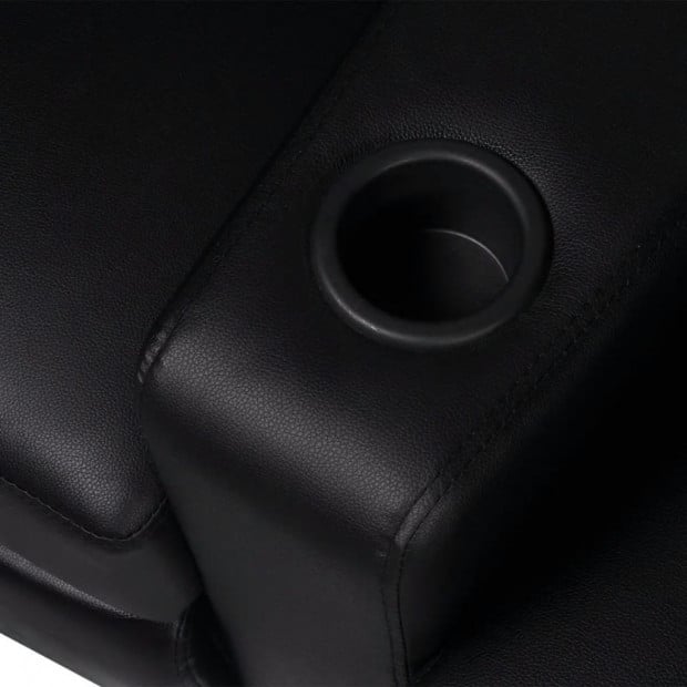 Recliner 3-seat Artificial Leather Black Image 5