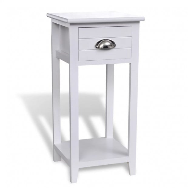 Nightstand With 1 Drawer White Image 2