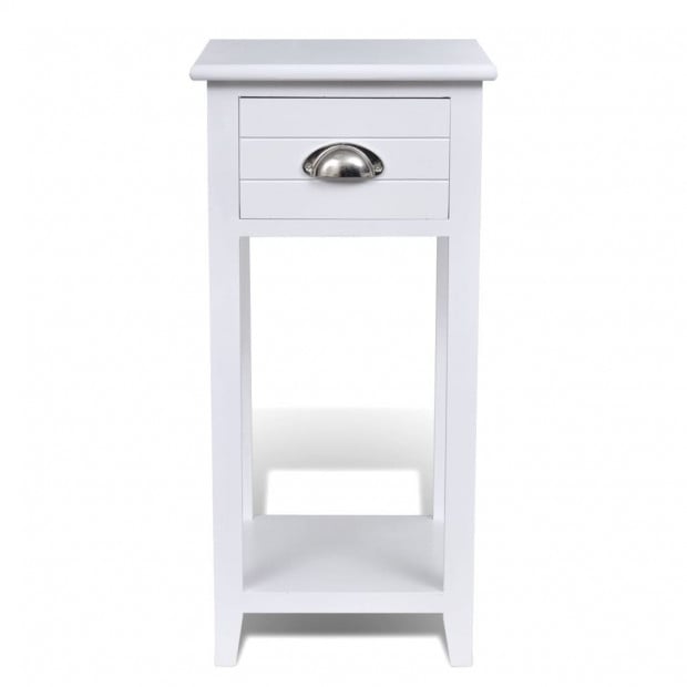 Nightstand With 1 Drawer White Image 6