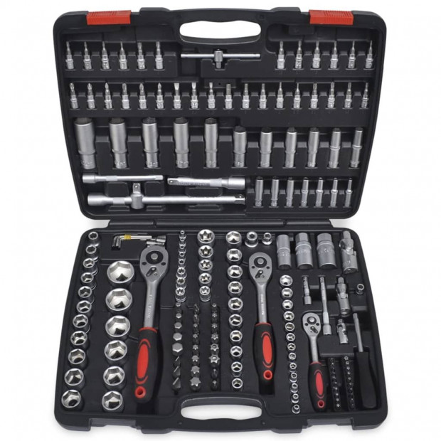 193pcs 1/4in & 3/8in & 1/2in Drive Socket Bit Set W/ Ratchet Tool Set Image 5