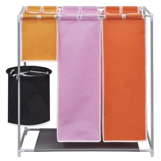 3-section Laundry Sorter Hamper With A Washing Bin Image 2