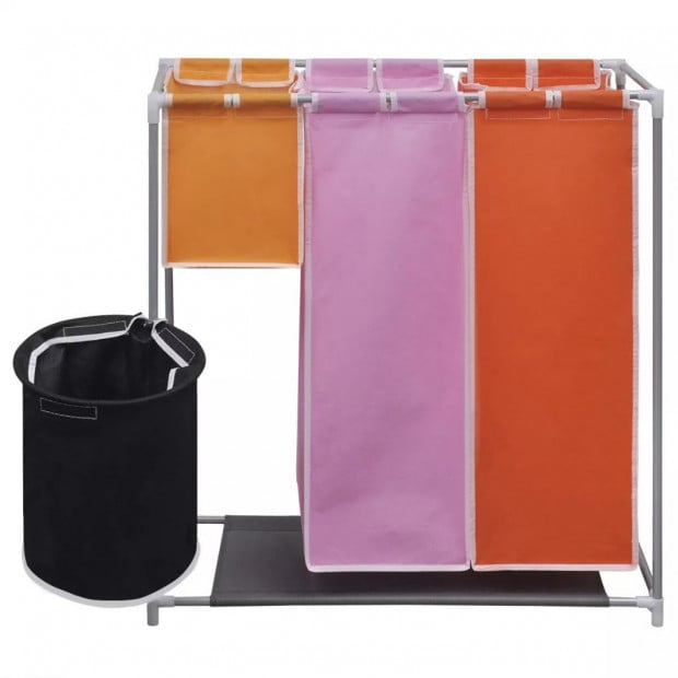 3-section Laundry Sorter Hamper With A Washing Bin Image 3