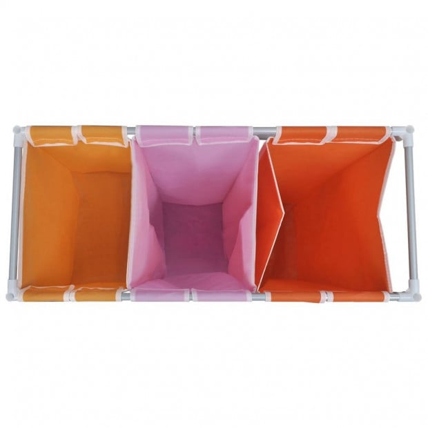 3-section Laundry Sorter Hamper With A Washing Bin Image 5