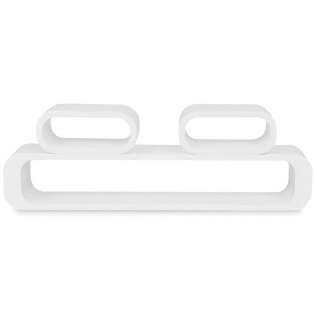 3 White Mdf Floating Wall Display Shelf Cubes Book/dvd Storage Image 5