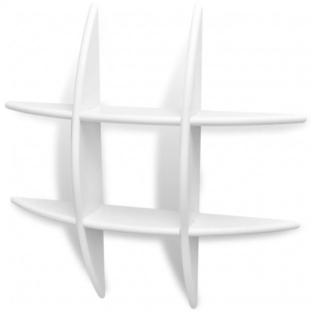 White Mdf Floating Wall Display Shelf Book/dvd Storage Image 3