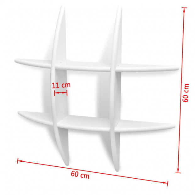 White Mdf Floating Wall Display Shelf Book/dvd Storage Image 4
