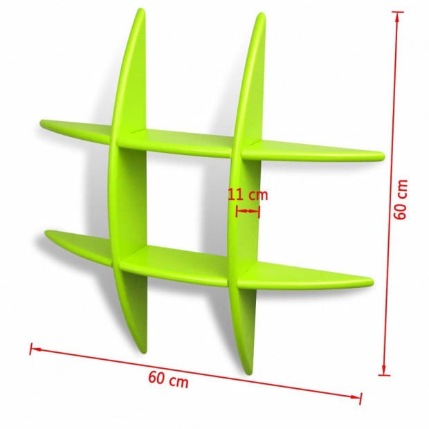 Green Mdf Floating Wall Display Shelf Book/dvd Storage Image 4