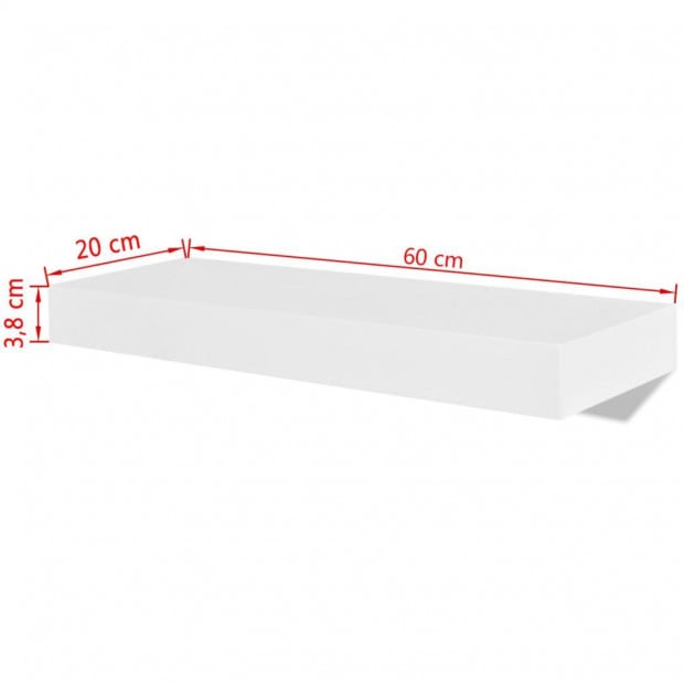 2 White Floating Wall Display Shelves Book/dvd Storage Image 5