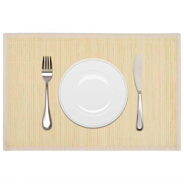 6 Bamboo Placemats 30 X 45 Cm Natural