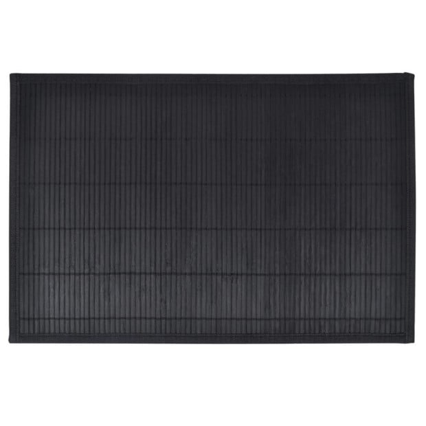 6 Bamboo Placemats 30 X 45 Cm Black Image 2